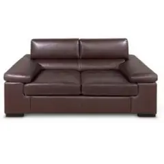 DMUEBLES - Sofá 100% Cuero Berlín 2 Cuerpos Marrón