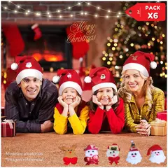 GENERICO - Gorro navideño diseños aleatorios pack x 6