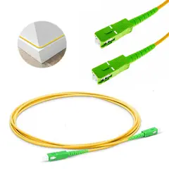 GENERICO - Cable patch cord de fibra optica OM3 3.0mm SC-SC APC 9/125 10 Metros