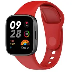 GENERICO - Correa de Silicona para Redmi Watch 3 Active- Rojo