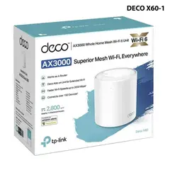 TP LINK - MESH KIT-1 AX3000, 6 ANTENAS INT, 1P x 2.5GB + 1P x GB (DECO X60-1)