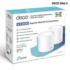 TP LINK - MESH KIT-2 AX3000, 6 ANTENAS INT, 1P x 2.5GB + 1P x GB (DECO X60-2)