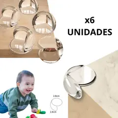 GENERICO - Protector de Esquinas Bebes para Muebles Transparente 6 und.