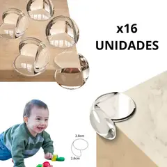 GENERICO - Protector de Esquinas Bebes para Muebles Transparente 16und