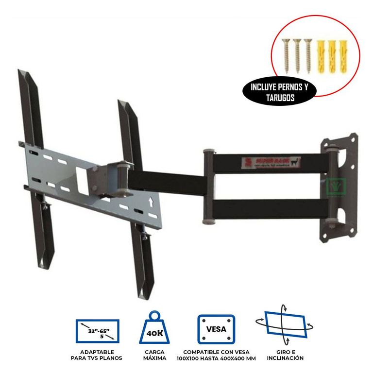 Rack Giratorio de 32 a 55 Doble Brazo