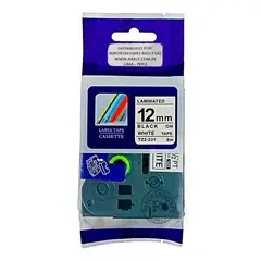 GENERICO - Tz2-S231 Cinta Compatible Brother P-touch12mm letras Negro