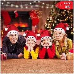 INSPIRA MARKET - Gorro navideño feliz navidad luces pack x6
