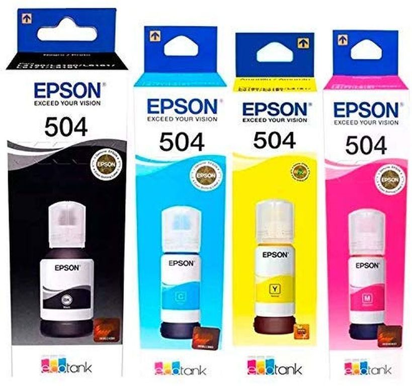 Tinta T504 Pack de 4 Colores 504 Negro Cyan Magenta Amarillo P8