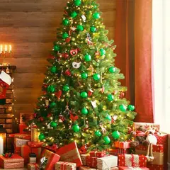 GENERICO - Cilindro Esferas Navideñas Por 24 Unid Numero 8 - Verde