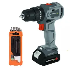 GLADIATOR - TALADRO PERCUTOR INAL 1 BAT 1 GARGADOR+ BROCAS PARA CONCRETO 5P TACTIX