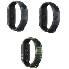 GENERICO - Correa Silicona Xiaomi Mi Band 5 / 6 / 7 camufladas X 3 unidades