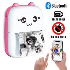 GENERICO - Mini Impresora Kawai Térmica Inalámbrica Recargable Rosa