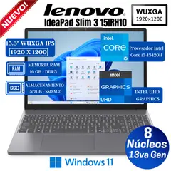 LENOVO - Laptop IdeaPad Slim 3 15IRH10 15.3" WUXGA IPS, Core i5-13420H, Ram 16GB, SSD 512GB, Win 11