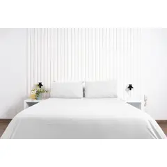 COBITEX HOME - Sábanas + Plumón Hipoalergénico + Funda Plumón 1 Plaza 600H Blanco 100% Algodón