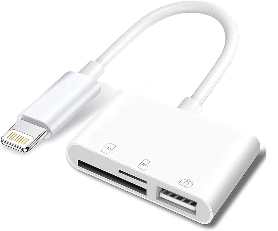 Adaptador Convertidor 3 en 1 Lightning a USB/ SD-TF