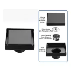 GENERICO - Pack X 2 Desagüe Sumidero Invisible De Piso Acero Inox Black
