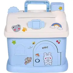 GENERICO - Alcancia Casita Kawaii Pequeña - Celeste
