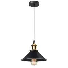 HOME NEAT - Lámpara Colgante Industrial Φ22cm E27 Negro