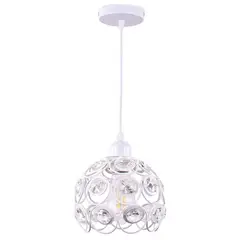 HOME NEAT - Lámpara Colgante de Cristal Forma Circular Ø18cm Blanco