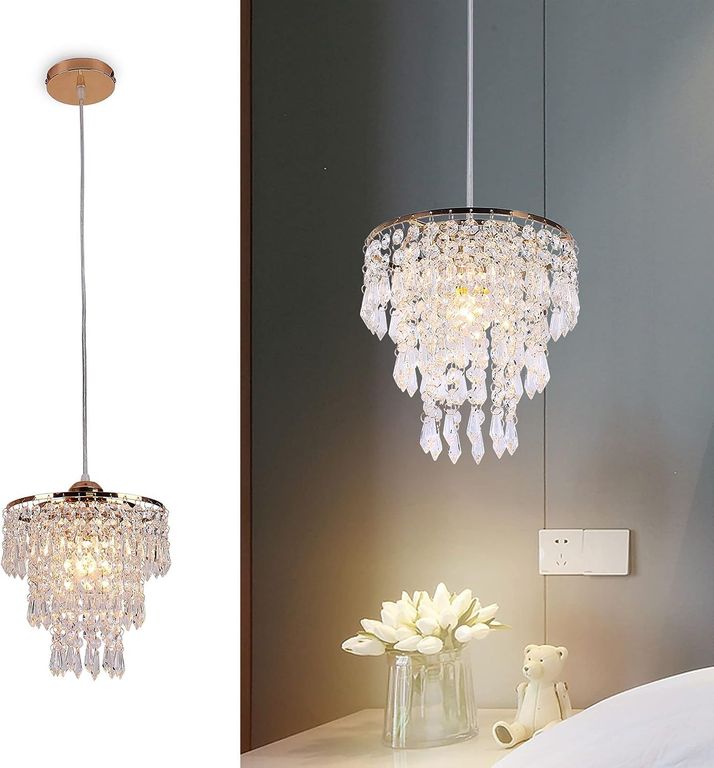 Lámpara Colgante Cristal 20CM Oro - Incluye 1 E27