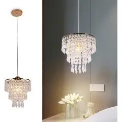 HOME NEAT - Lámpara Colgante Cristal 20CM Oro - Incluye 1 E27