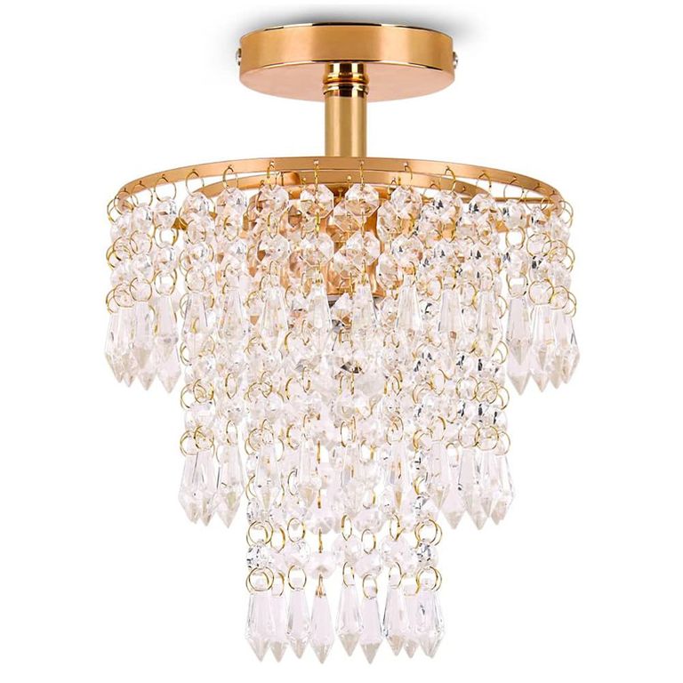 Lámpara de Techo Cristal 20CM Oro - Incluye 1 E27