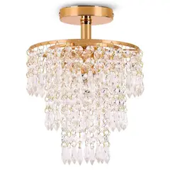 HOME NEAT - Lámpara de Techo Cristal 20CM Oro - Incluye 1 E27