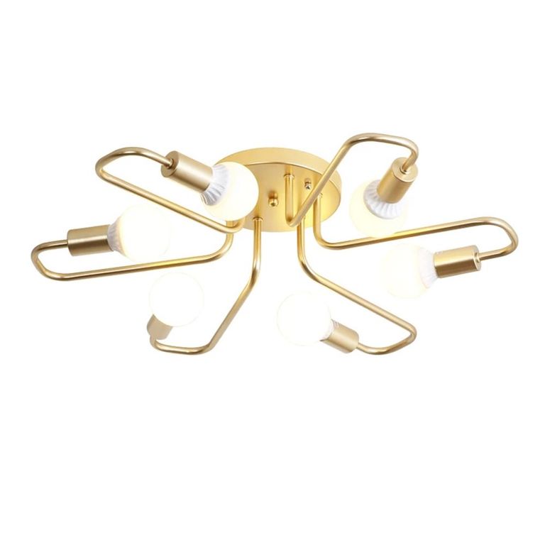 Lámpara de Techo Industrial E27 6 Luces Oro