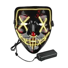 GENERICO - Máscara La Purga Led Halloween Fiesta Carnaval Amarillo
