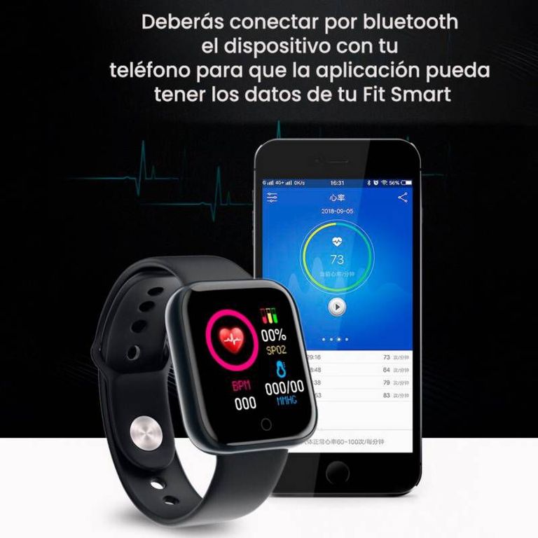 Brazalete Fit Smart D20 - Negro