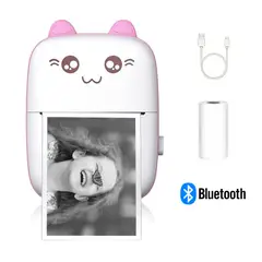 GENERICO - Mini Impresora Térmica Kawai Inalámbrica Recargable Rosa