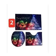 GENERICO - SET DE 3 PIEZAS TAPETE NAVIDEÑO PARA BAÑO