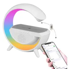 GENERICO - Lampara Mesa Inteligente Luces Bluetooh Cargador Inalambrica