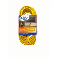 HOME LIGHT - Extensión Eléctrica Vulcanizado 5 Metros x 3 Tomas AMARILLO