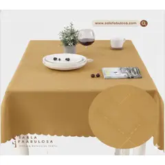 SALA FABULOSA - Mantel de comedor rectangular 2.50 x 1.50 Maíz