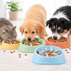 GENERICO - Comedero Lento Antiahogo Perros y Gatos Bowl Saludable