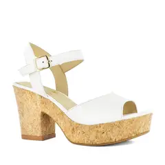 SESTRA - Sandalias Con Tacos Lexia01 Blanco Cuero Natural