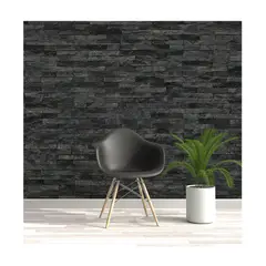 QUEENS DECO - Papel Tapiz Ladrillo Negro 5m2 + Pegamento