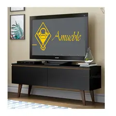 AMUEBLE - Centro de Entretenimiento VEGA melamina 18MM WUENGE