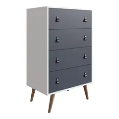 GENERICO - Comoda Vintage Busan De 4 Cajones Bicolor - Gaudi