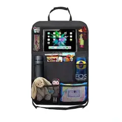 GENERICO - Organizador Asiento Auto Multibolsillo Negro 46X61 Cm