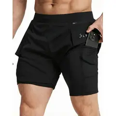 ALPHA FIT - Short deportivo Hombre con licras - Ropa deportiva Gym - Alphafit