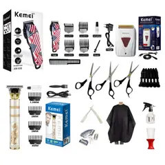 KEMEI - Cortadora de cabello km-830 con patillera y afeitadora