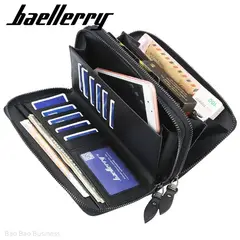 BAELLERRY - Billetera Larga Hombre Cuero con Tarjetero y Monedero Gran Capacidad
