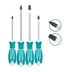 TOTAL TOOLS - SET JUEGO DESTORNILLADORES 4PZTOTAL CARPINTERO MANUALPRESION