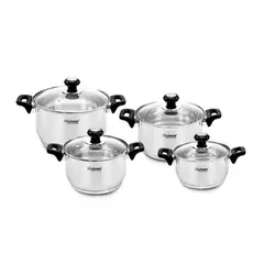 LUISSANT - Juego de ollas LU 1104A 8 Piezas Negro