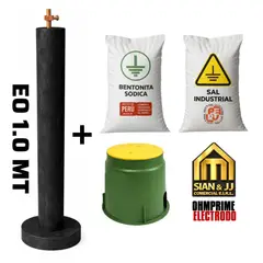 GENERICO - SISTEMA POZO A TIERRA ELECTRODO 5/8 + ADITIVOS + BOVEDA OHMPRIME 1.0M