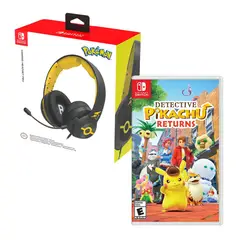 HORI - Detective Pikachu Returns + Audifono Pro Pokemon Pikachu Cool Switch
