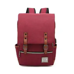 WENJIE - - Mochila para Laptop conexión USB Rojo oscuro_.