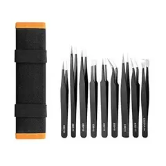 GENERICO - Pinzas Antiestáticas para Reparaciones Juego De 9 Piezas + Estuche